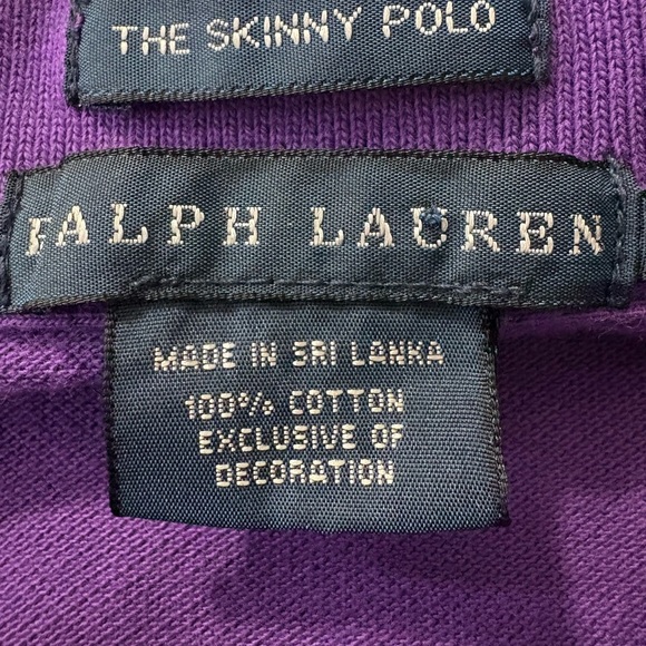Polo Ralph Lauren The Skinny Polo Shirt in Purple w Large Pink Pony Logo, # 4. - Picture 3 of 11
